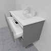 Тумба для ванной под раковину подвесная, 100 см, влагостойкая, цвет светло-серый икеа, матовая эмаль + лак, серия СДпрестиж артикул SDTM-1005000-N изображение 6