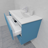 Тумба для ванной под раковину подвесная, 100 см, влагостойкая, цвет пастельно-синий, матовая эмаль + лак, серия СДпрестиж артикул SDTM-1005024 изображение 6