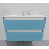 Тумба для ванной с раковиной подвесная, 80 см, влагостойкая, цвет пастельно-синий, матовая эмаль + лак, серия СДпрестиж артикул SDTMR-805024 изображение 5