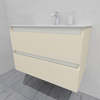 Тумба для ванной с раковиной подвесная, 80 см, влагостойкая, цвет жемчужно-белый, матовая эмаль + лак, серия СДпрестиж артикул SDTMR-801013 изображение 2