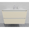 Тумба для ванной с раковиной подвесная, 80 см, влагостойкая, цвет жемчужно-белый, матовая эмаль + лак, серия СДпрестиж артикул SDTMR-801013 изображение 4