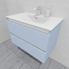 Тумба для ванной с раковиной подвесная, 80 см, влагостойкая, цвет голубой, матовая эмаль + лак, серия СДпрестиж артикул SDTMR-801020-R80B изображение 4