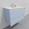 Тумба для ванной с раковиной подвесная, 80 см, влагостойкая, цвет голубой, матовая эмаль + лак, серия СДпрестиж артикул SDTMR-801020-R80B изображение 2