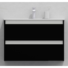 Тумба для ванной с раковиной подвесная, 80 см, влагостойкая, цвет черный, матовая эмаль + лак, серия СДпрестиж артикул SDTMR-809000-N изображение 1