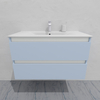 Тумба для ванной с раковиной подвесная, 90 см, влагостойкая, цвет светло-голубой, матовая эмаль + лак, серия СДпрестиж артикул SDTMR-901020-R80B изображение 5
