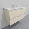Тумба для ванной с раковиной подвесная, 90 см, влагостойкая, цвет жемчужно-белый, матовая эмаль + лак, серия СДпрестиж артикул SDTMR-901013 изображение 2