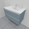 Тумба для ванной с раковиной подвесная, 100 см, влагостойкая, цвет серая белка, матовая эмаль + лак, серия СДпрестиж артикул SDTMR-1007000 изображение 3