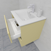 Тумба для ванной с раковиной подвесная, 60 см, влагостойкая, цвет слоновая кость, матовая эмаль + лак, серия СДпрестиж артикул SDTMR-601014 изображение 6