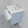 Тумба для ванной с раковиной подвесная, 80 см, влагостойкая, цвет голубой, матовая эмаль + лак, серия СДпрестиж артикул SDTMR-801020-R80B изображение 6