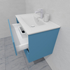 Тумба для ванной с раковиной подвесная, 80 см, влагостойкая, цвет пастельно-синий, матовая эмаль + лак, серия СДпрестиж артикул SDTMR-805024 изображение 6