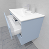 Тумба для ванной с раковиной подвесная, 90 см, влагостойкая, цвет светло-голубой, матовая эмаль + лак, серия СДпрестиж артикул SDTMR-901020-R80B изображение 6