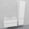 Комплект мебели для ванной тумба 90 см и пеналом 40*40*170 см, правый, цвет NCS S 0300-N, влагостойкий, матовая эмаль + лак, серия СДпрестиж артикул SDPPTM-900300-N изображение 2