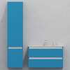 Комплект мебели для ванной тумба 90 см и пеналом 40*40*170 см, левый, цвет RAL 5012, влагостойкий, матовая эмаль + лак, серия СДпрестиж артикул SDPLTM-905012 изображение 1