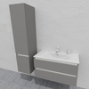 Шкаф-пенал для ванной подвесной глубина 40 см, левый, влагостойкий, цвет светло-серый, матовая эмаль + лак, серия Сдпрестиж артикул SDPL-405000-N изображение 5