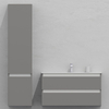 Шкаф-пенал для ванной подвесной глубина 40 см, левый, влагостойкий, цвет светло-серый, матовая эмаль + лак, серия Сдпрестиж артикул SDPL-405000-N изображение 2