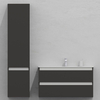 Шкаф-пенал для ванной подвесной глубина 40 см, левый, влагостойкий, цвет серый, матовая эмаль + лак, серия Сдпрестиж артикул SDPL-407500-N изображение 2