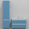 Комплект мебели для ванной тумба 90 см с раковиной и пеналом 40*40*170 см, левый, цвет RAL 5024, влагостойкий, матовая эмаль + лак, серия СДпрестиж артикул SDPLTMR-905024 изображение 1