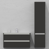 Шкаф-пенал для ванной подвесной глубина 40 см, правый, влагостойкий, цвет серый, матовая эмаль + лак, серия СДпрестиж артикул SDPP-407500-N изображение 2