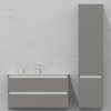 Шкаф-пенал для ванной подвесной глубина 40 см, правый, влагостойкий, цвет светло-серый, матовая эмаль + лак, серия СДпрестиж артикул SDPP-405000-N изображение 2