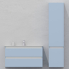 Шкаф-пенал для ванной подвесной глубина 40 см, правый, влагостойкий, цвет голубой, матовая эмаль + лак, серия СДпрестиж артикул SDPP-401020-R80B изображение 2