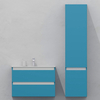 Шкаф-пенал для ванной подвесной глубина 40 см, правый, влагостойкий, цвет пастельно-синий, матовая эмаль + лак, серия СДпрестиж артикул SDPP-405024 изображение 2