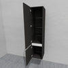 Шкаф-пенал для ванной подвесной глубина 35 см, левый, влагостойкий, цвет серый, матовая эмаль + лак, серия Сдпрестиж артикул SDPL35-407500-N изображение 1