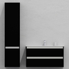 Шкаф-пенал для ванной подвесной глубина 35 см, левый, влагостойкий, цвет черный, матовая эмаль + лак, серия Сдпрестиж артикул SDPL35-409000-N изображение 2