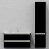 Шкаф-пенал для ванной подвесной глубина 35 см, правый, влагостойкий, цвет черный, матовая эмаль + лак, серия СДпрестиж артикул SDPP35-409000-N изображение 3