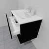 Комплект мебели для ванной тумба 80 см с раковиной и пеналом 40*35*170 см, левый, цвет NCS S 9000-N, влагостойкий, матовая эмаль + лак, серия СДпрестиж артикул SDPLTMR35-809000-N изображение 8