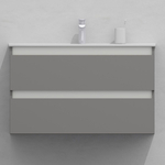 Тумба для ванной с раковиной подвесная, 90 см, влагостойкая, цвет светло-серый икеа, матовая эмаль + лак, серия СДпрестиж артикул SDTMR-905000-N изображение 1