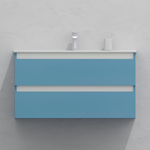 Тумба для ванной под раковину подвесная, 100 см, влагостойкая, цвет пастельно-синий, матовая эмаль + лак, серия СДпрестиж артикул SDTM-1005024 изображение 1
