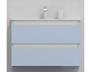 Тумба для ванной под раковину подвесная, 80 см, влагостойкая, цвет голубой, матовая эмаль + лак, серия СДпрестиж артикул SDTM-801020-R80B изображение 1