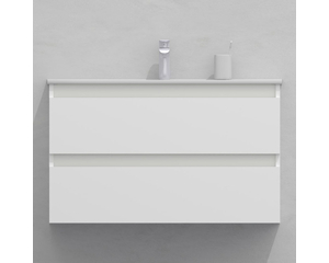 Тумба для ванной под раковину подвесная, 90 см, влагостойкая, цвет белый икеа, матовая эмаль + лак, серия СДпрестиж артикул SDTM-900300-N изображение 1