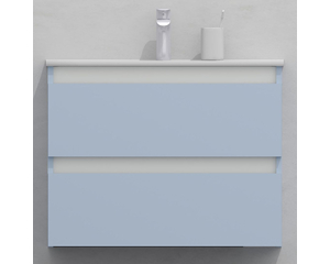 Тумба для ванной с раковиной подвесная, 70 см, влагостойкая, цвет голубой, матовая эмаль + лак, серия СДпрестиж артикул SDTMR-701020-R80B изображение 1
