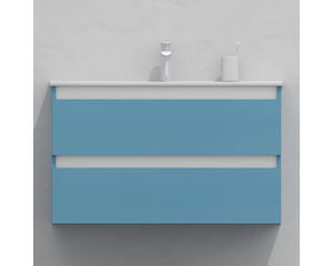 Тумба для ванной с раковиной подвесная, 90 см, влагостойкая, цвет пастельно-синий, матовая эмаль + лак, серия СДпрестиж артикул SDTMR-905024 изображение 1