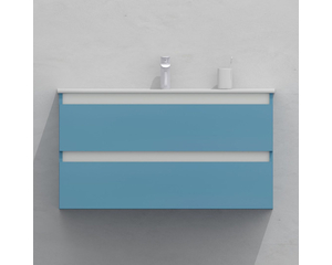 Тумба для ванной с раковиной подвесная, 100 см, влагостойкая, цвет пастельно-синий, матовая эмаль + лак, серия СДпрестиж артикул SDTMR-1005024 изображение 1