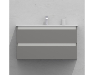 Тумба для ванной с раковиной подвесная, 100 см, влагостойкая, цвет светло-серый икеа, матовая эмаль + лак, серия СДпрестиж артикул SDTMR-1005000-N изображение 1