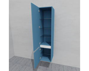 Шкаф-пенал для ванной подвесной глубина 40 см, левый, влагостойкий, цвет пастельно-синий, матовая эмаль + лак, серия Сдпрестиж артикул SDPL-405024 изображение 1