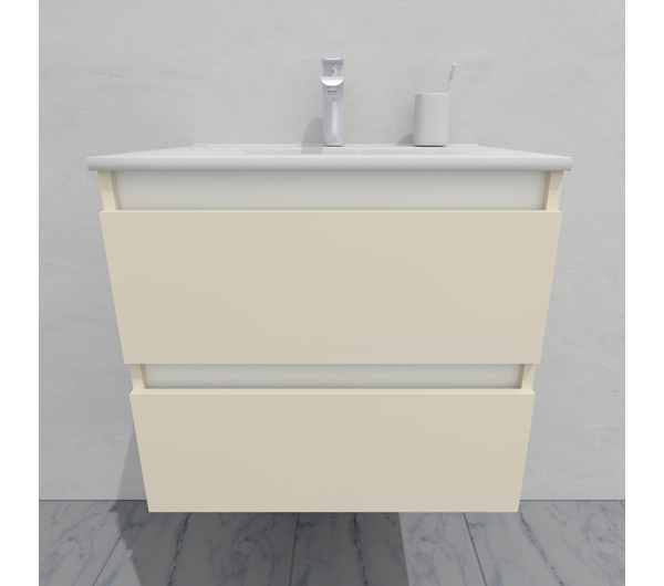 Тумба для ванной с раковиной подвесная, 60 см, влагостойкая, цвет жемчужно-белый, матовая эмаль + лак, серия СДпрестиж артикул SDTMR-601013 изображение 4