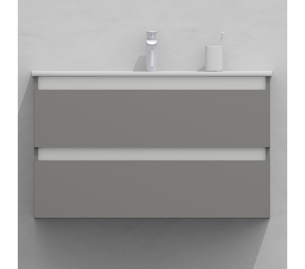 Тумба для ванной с раковиной подвесная, 90 см, влагостойкая, цвет светло-серый икеа, матовая эмаль + лак, серия СДпрестиж артикул SDTMR-905000-N изображение 1