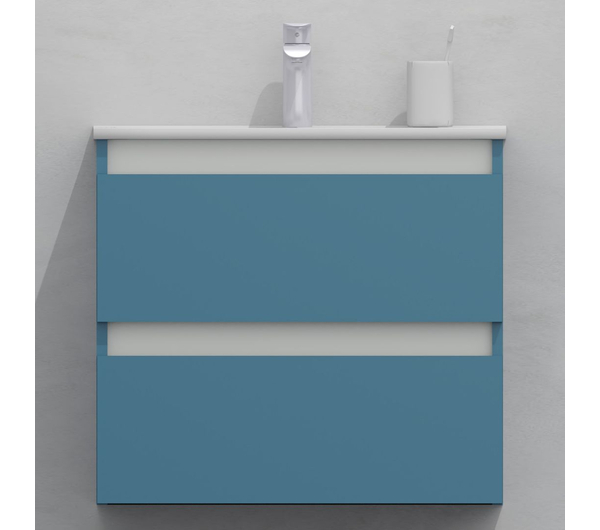 Тумба для ванной с раковиной подвесная, 60 см, влагостойкая, цвет пастельно-синий, матовая эмаль + лак, серия СДпрестиж артикул SDTMR-605024 изображение 4