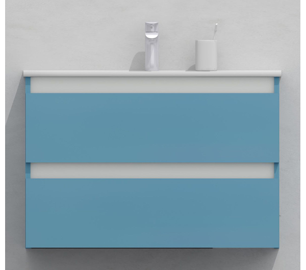 Тумба для ванной с раковиной подвесная, 80 см, влагостойкая, цвет пастельно-синий, матовая эмаль + лак, серия СДпрестиж артикул SDTMR-805024 изображение 1