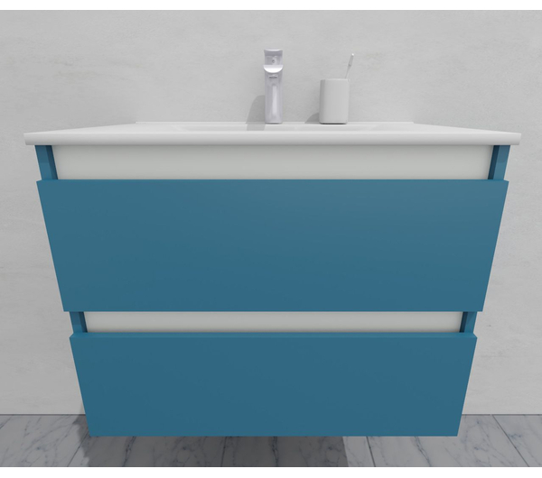 Тумба для ванной с раковиной подвесная, 70 см, влагостойкая, цвет пастельно-синий, матовая эмаль + лак, серия СДпрестиж артикул SDTMR-705024 изображение 4