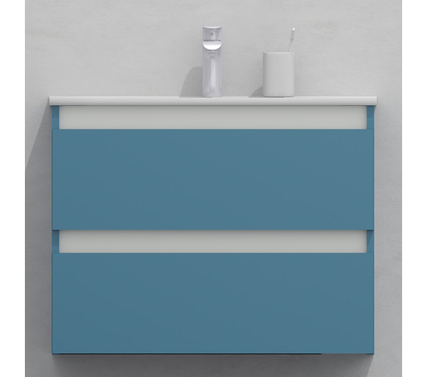 Тумба для ванной с раковиной подвесная, 70 см, влагостойкая, цвет пастельно-синий, матовая эмаль + лак, серия СДпрестиж артикул SDTMR-705024 изображение 7