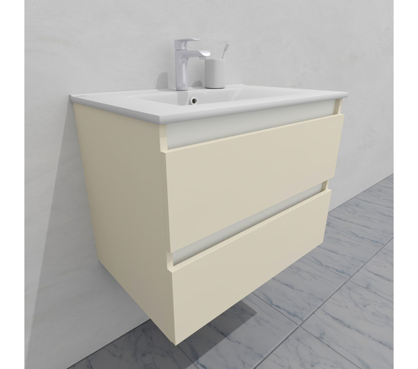 Тумба для ванной с раковиной подвесная, 70 см, влагостойкая, цвет жемчужно-белый, матовая эмаль + лак, серия СДпрестиж артикул SDTMR-701013 изображение 2