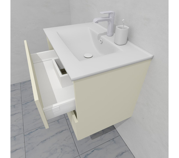 Тумба для ванной с раковиной подвесная, 70 см, влагостойкая, цвет жемчужно-белый, матовая эмаль + лак, серия СДпрестиж артикул SDTMR-701013 изображение 6