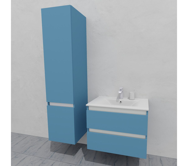 Комплект мебели для ванной тумба 70 см и пеналом 40*40*170 см, левый, цвет RAL 5024, влагостойкий, матовая эмаль + лак, серия СДпрестиж артикул SDPLTM-705024 изображение 2