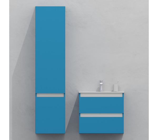 Комплект мебели для ванной тумба 80 см и пеналом 40*40*170 см, левый, цвет RAL 5012, влагостойкий, матовая эмаль + лак, серия СДпрестиж артикул SDPLTM-805012 изображение 1
