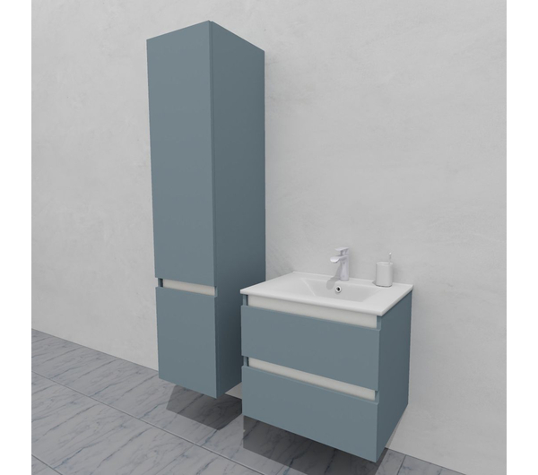 Комплект мебели для ванной тумба 60 см и пеналом 40*40*170 см, левый, цвет RAL 7000, влагостойкий, матовая эмаль + лак, серия СДпрестиж артикул SDPLTM-607000 изображение 2