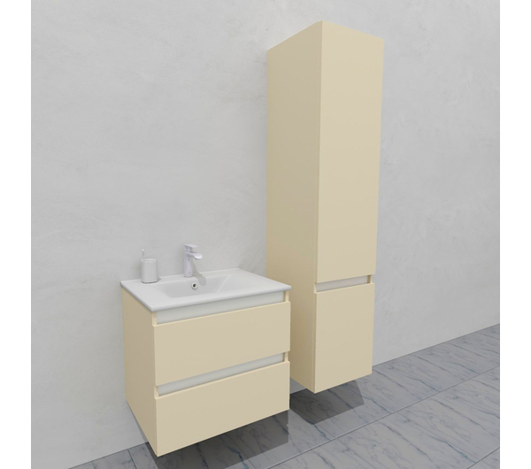 Комплект мебели для ванной тумба 60 см и пеналом 40*40*170 см, правый, цвет RAL 1015, влагостойкий, матовая эмаль + лак, серия СДпрестиж артикул SDPPTM-601015 изображение 2